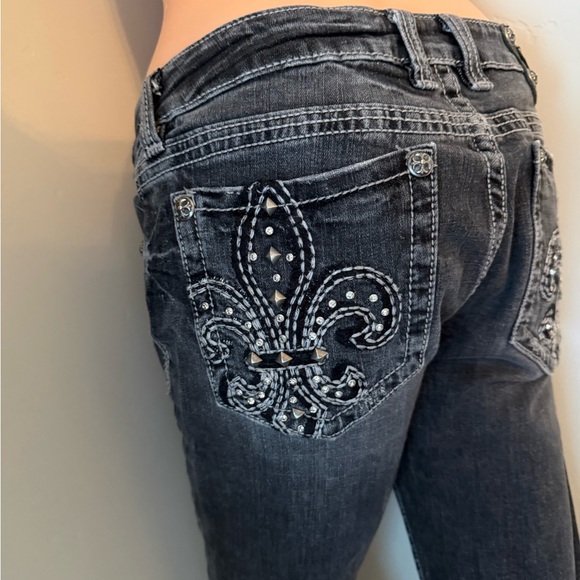 Miss Me Embellished Classic Dark Grey/Black Women's Jeans - Picture 7 of 13